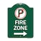 Signmission Fire Zone No Parking and Right Arrow, Green & White Aluminum Sign, 18" x 24", GW-1824-23973 A-DES-GW-1824-23973 - alternate 1
